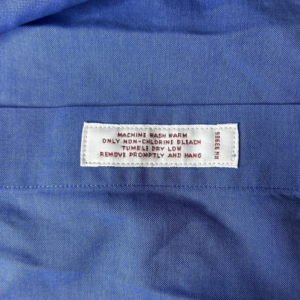 Brooks Brothers Dress Shirt 19 36 Traditional Fit Blue Cotton L/S Big Tall 3XL